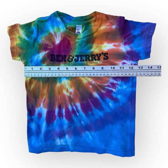 Ben and Jerrys Tie Dye Shirt American Apparel Multicolor Unisex Youth Size 4 - Picture 5 of 14
